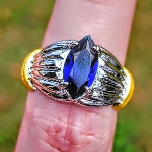 Desert Sapphire Blue Silver Ring Size 7